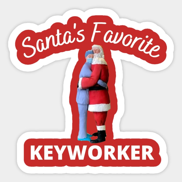 Santa's Favorite Keyworker Sticker by Jo3Designs